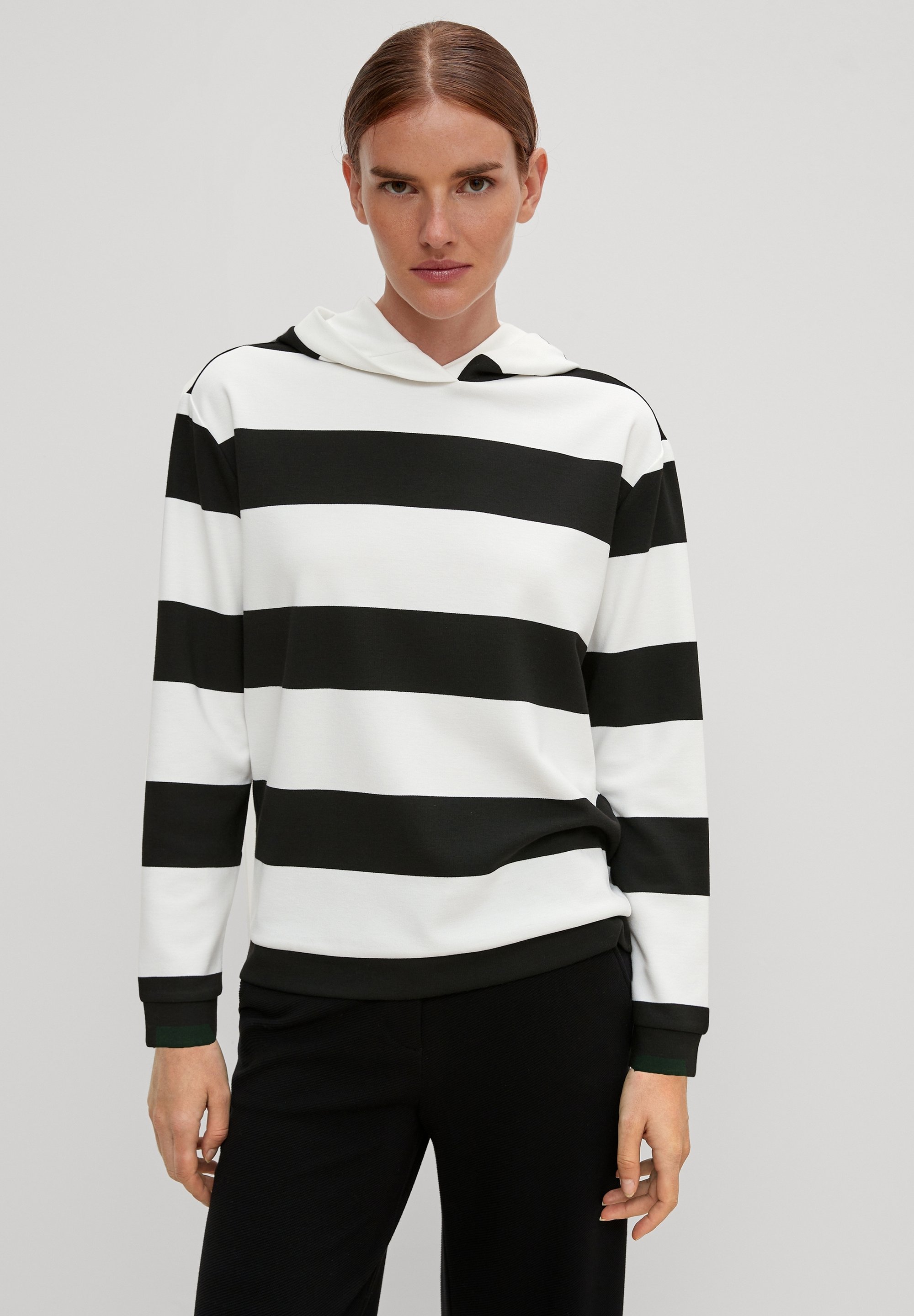 comma Hoodie - black stripes/black - Zalando.de