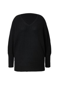 PONCHO-LOOK V-AUSSCHNITT - Maglione - black
