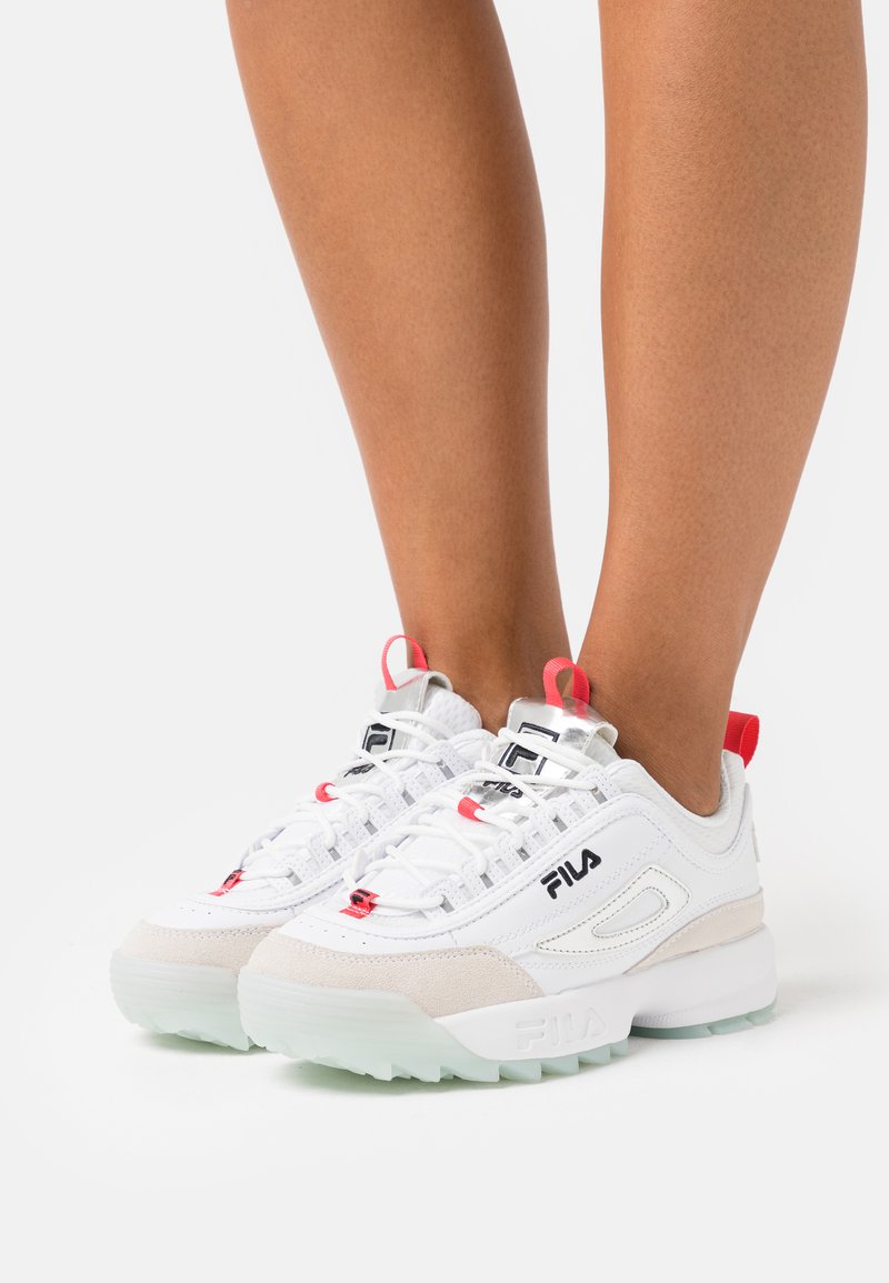 fila disruptor white silver