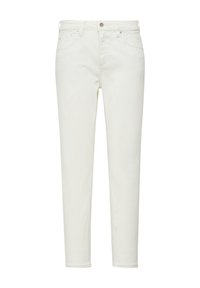 Witte denim jeans met een slim fit, voorzien van een knoop- en ritssluiting, een vijf-pocket ontwerp en licht toelopende benen. Gladde textuur.