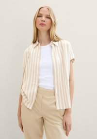 TOM TAILOR Košilová halenka  - beige offwhite stripe