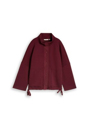 TOM TAILOR, TOM TAILOR STRICK & SWEATSHIRTS BOXY FIT SCUBA SWEATJACKE MIT TASCHEN - Giacca leggera - preppy plum