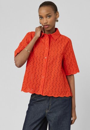 EN BRODERIE ANGLAISE - Chemisier - rouge