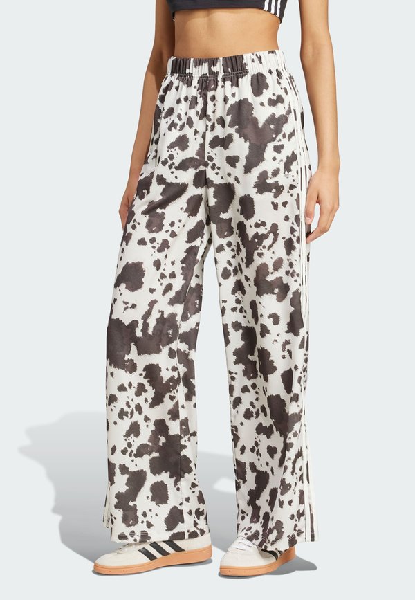 COW PRINT SATIN WIDE LEG - Tracksuit bottoms