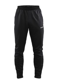 Sorte atletiske bukser med en tapered pasform, elastisk talje og diskret logodetalje på siden. Fremstillet af blødt og holdbart materiale.