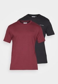 MICRO LOGO 2 PACK  - T-shirts basic - black/tawny port