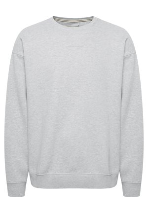 Helles graues Sweatshirt aus weichem Baumwollmix, mit Rundhalsausschnitt, langen Ärmeln, gerippten Bündchen und Saum sowie dezenten Nähdetails.