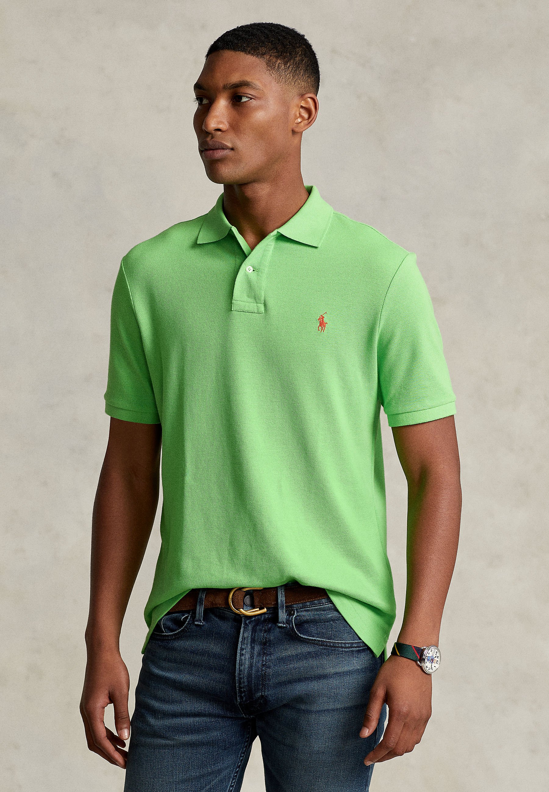 Polo Ralph Lauren SLIM FIT MESH POLO SHIRT - Poloshirt - kiwi lime