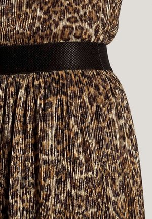 MADELEINE, MADELEINE ROCK PLISSEEROCK MIT LEO-DRUCK - Plooirok - black   caramel   multicolor