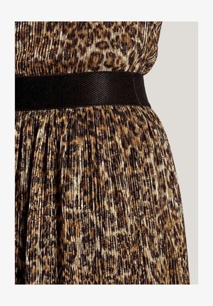 MADELEINE, MADELEINE ROCK PLISSEEROCK MIT LEO-DRUCK - Plooirok - black caramel multicolor