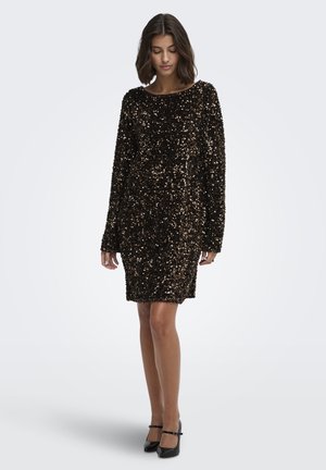 ONLY, ONLCONFIDENCE L/S BELL DRESS JRS - Robe de soirée - chocolate torte