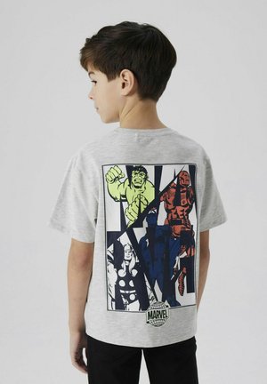 NKMMAJOR MARVEL NREG - Print T-shirt - light grey melange