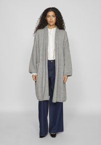 VILA VIBLAZA LONG CARDIGAN - Casaco de malha - light grey