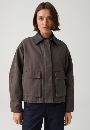 OPUS, RELAXED STRAIGHT CUT - Faux leather jacket - affogato