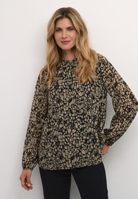 Kaffe - BPJANTINE BUTTONED BAND COLLAR - Blouse - black   grey leo print Thumbnail Image 1