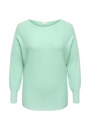 Mündiroheline soonikkoes kampsun laiade kaelusauguga, pikkade varrukate ja lõdva lõikega; valmistatud pehmest kudumismaterjalist mugavuse tagamiseks.