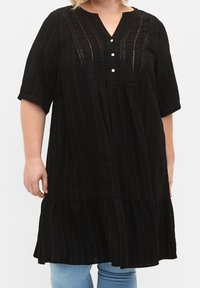 Zizzi Abito a camicia - black