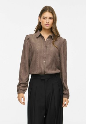 VILA, SHIRT VIZANIA LONG SLEEVED - Chemisier - grey