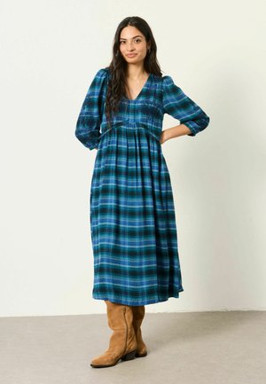 FatFace, CHECK MIDI DRESS - Hverdagskjole - teal blue