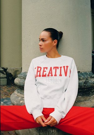 PULL&BEAR, RAGLAN SLEEVE WITH GRAPHIC - SWEATSHIRT - Sweatshirt - light grey