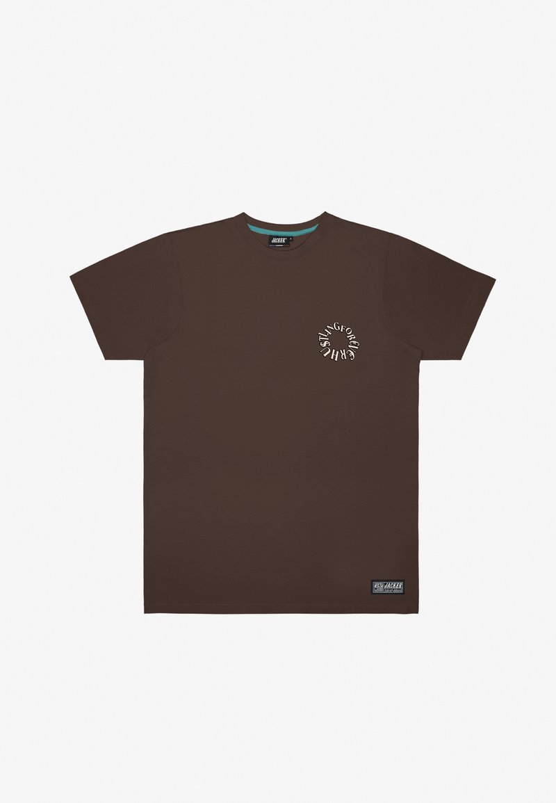 Jacker T-shirt print bruin