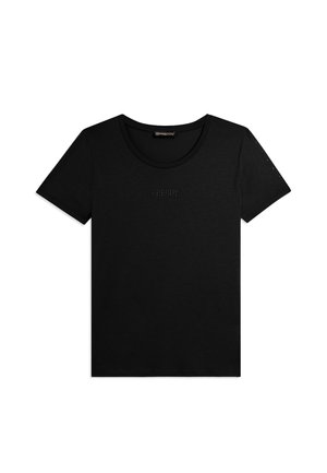 MANICA CORTA CON DETTAGLIO CUT OUT E STRASS - T-shirt basique - black