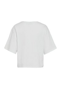 Witte cropped t-shirt van zacht katoen, met korte mouwen, een ronde halslijn en een gladde textuur zonder patronen of versieringen.