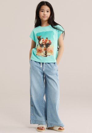 WE Fashion Camiseta estampada - turquoise