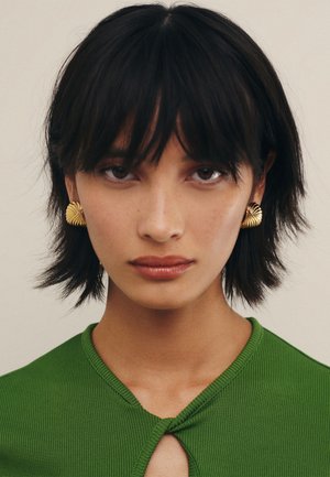 Missoma WAVY RIDGE RIPPLE OVERSIZED STUD EARRINGS - Korvakorut - gold-coloured