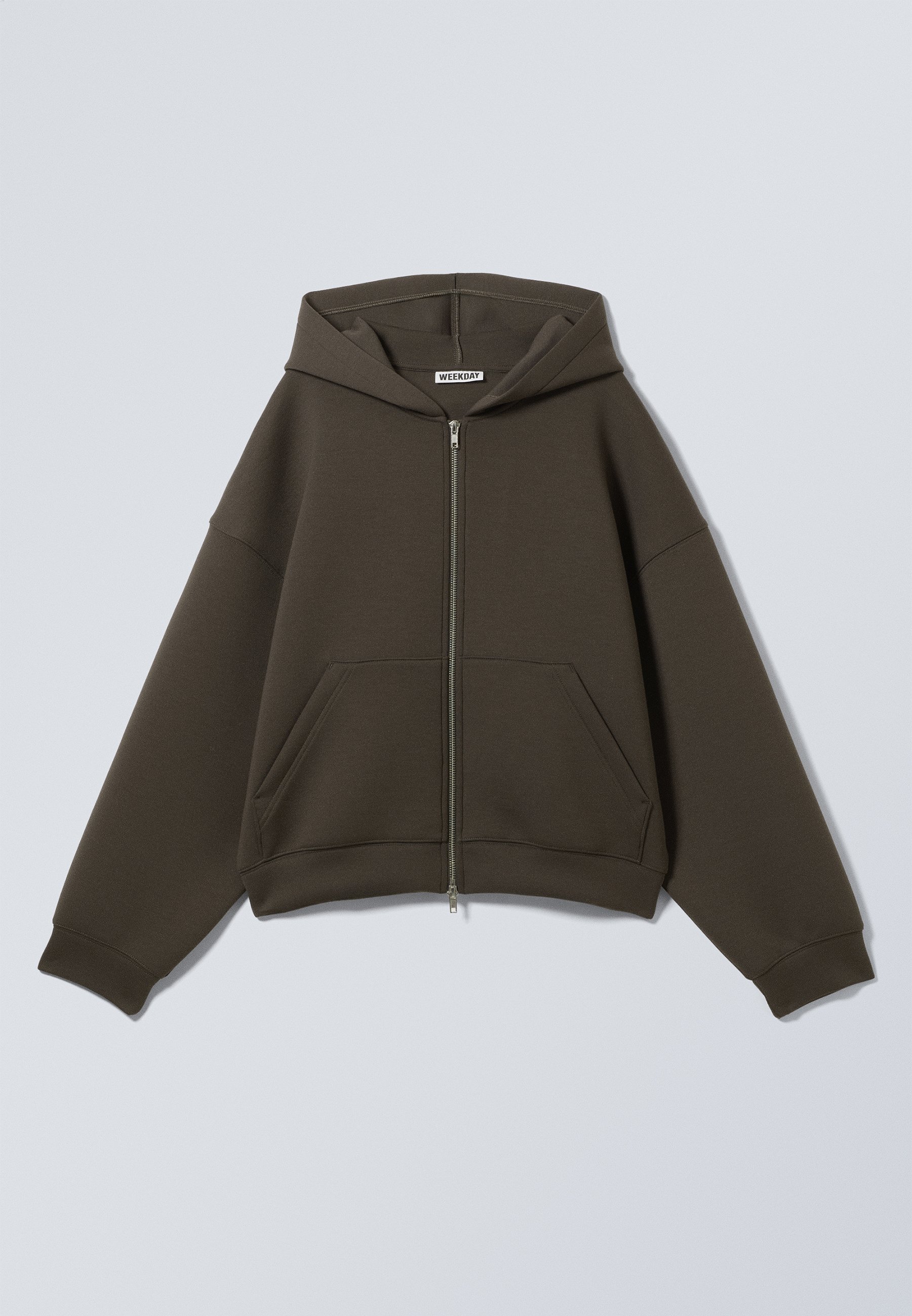 Weekday ZIP HOODIESCUBA - Bluză de molton cu fermoar - dark brown