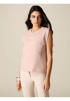 CON PERLE - T-Shirt print - rosa