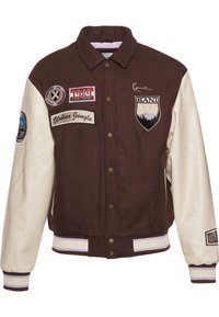 CHEST SIGNATURE BLOCK COLLEGE - Könnyű dzseki - brown offwhite