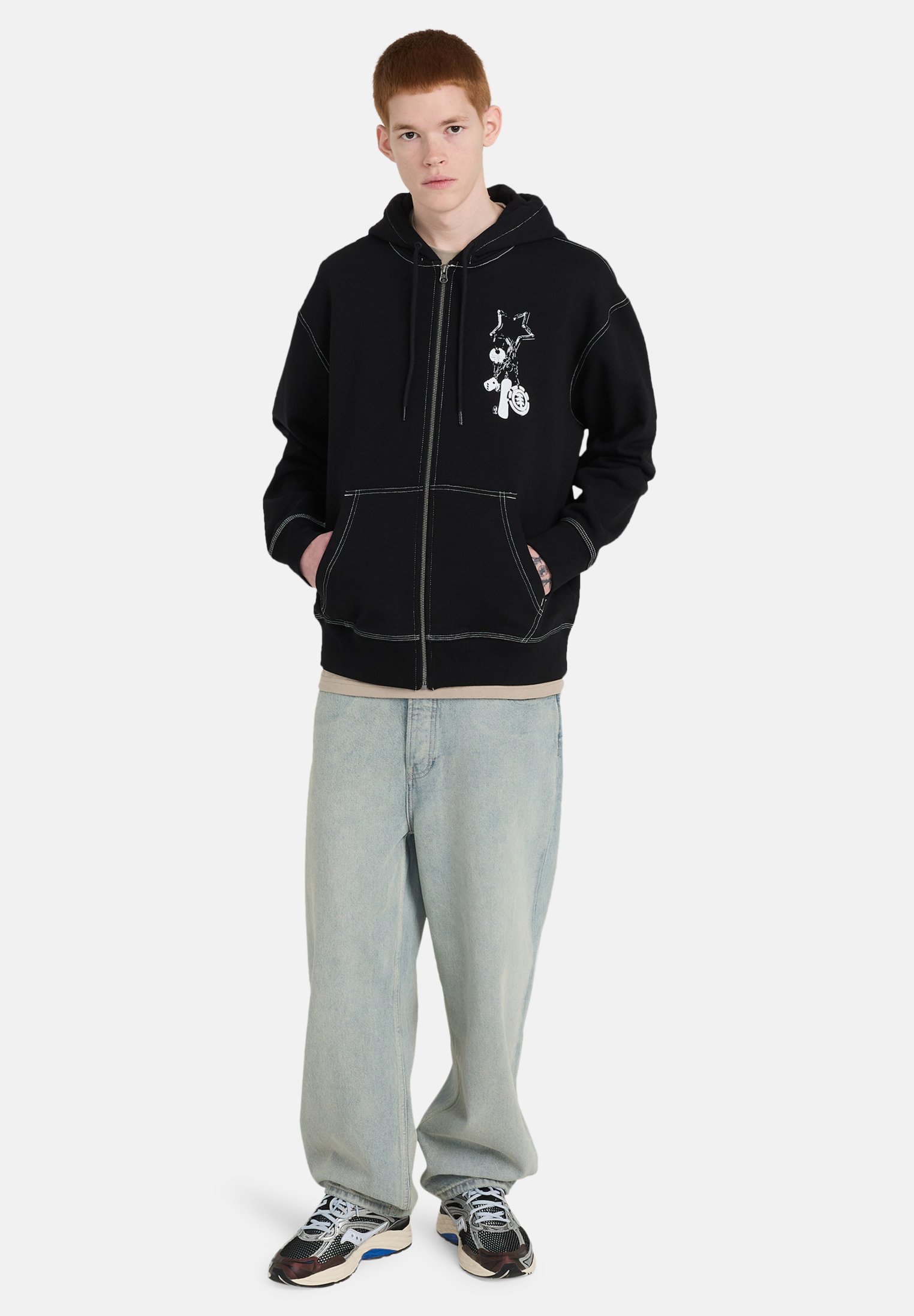 Element KEYCHAIN - MIT ELYS - Zip-up sweatshirt - fbk/black
