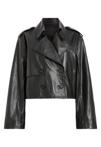 AllSaints HENDRY CROP - Giacca di pelle - black