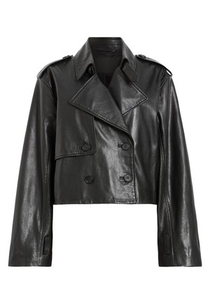 AllSaints HENDRY CROP - Giacca di pelle - black