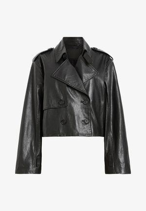 AllSaints HENDRY CROP - Leren jas - black