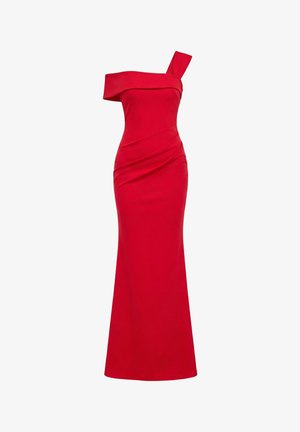 Goddiva, OFF THE SHOULDER PLEATED WAIST MAXI DRESS - Ballkleid - red