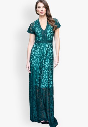 V NECK - Occasion wear - bottle green mint