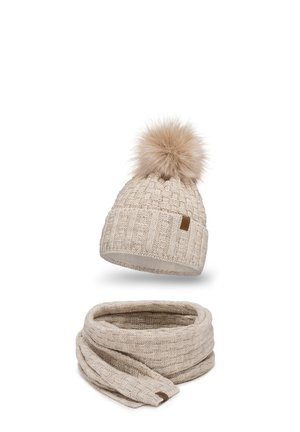 7015 BEANIE AND SCARF SET - Sciarpa - beige