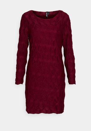 Pieces Petite PCLOLA NECK SHORT DRESS - Φόρεμα σε ίσια γραμμή - tawny port