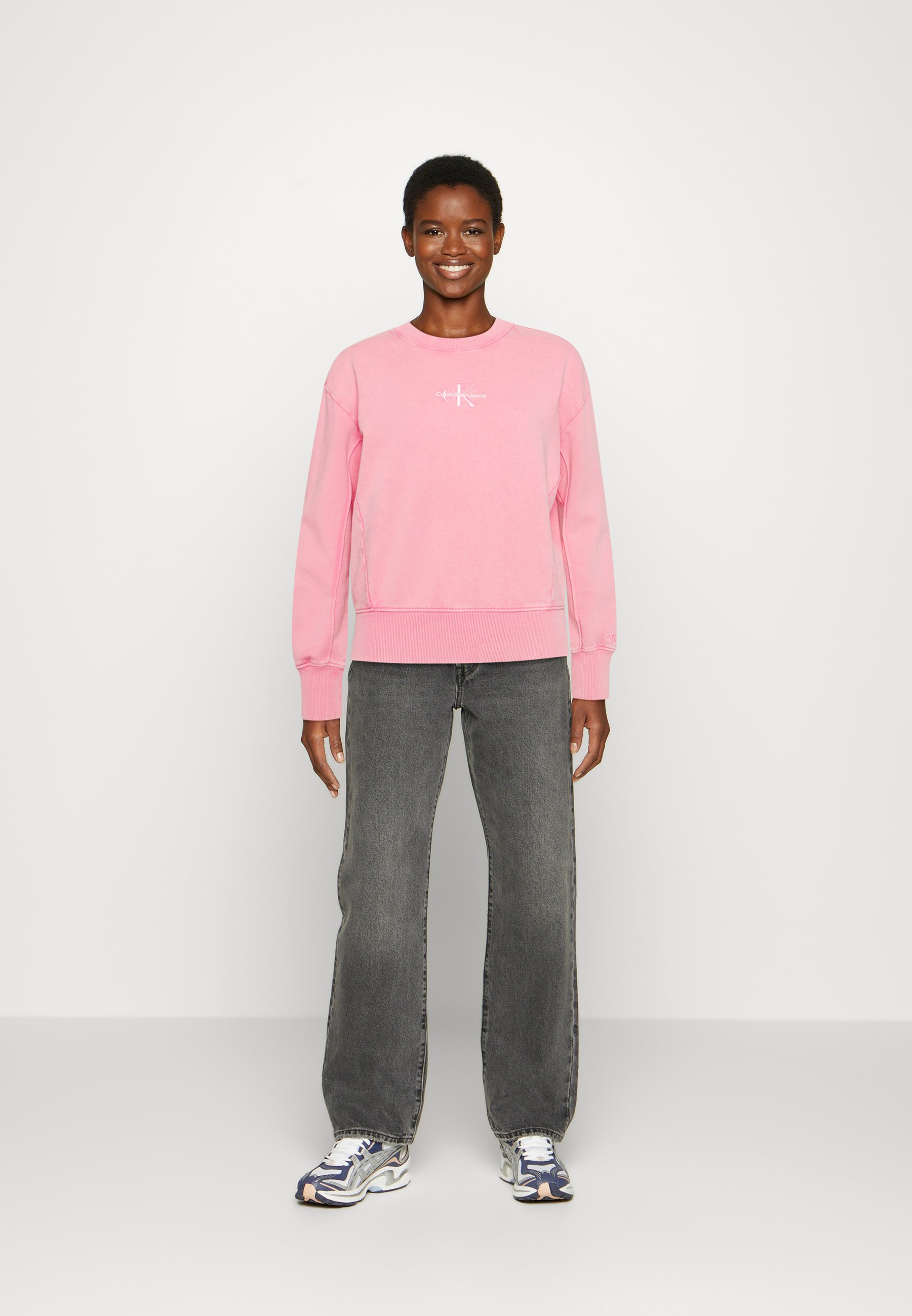 monogram logo crew neck