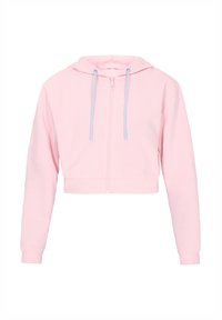 Bluză de molton cu fermoar - light rose