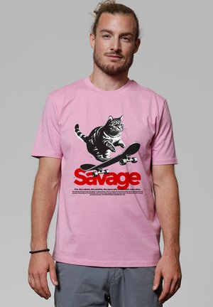 SAVAGE CAT - T-Shirt print - bubble pink