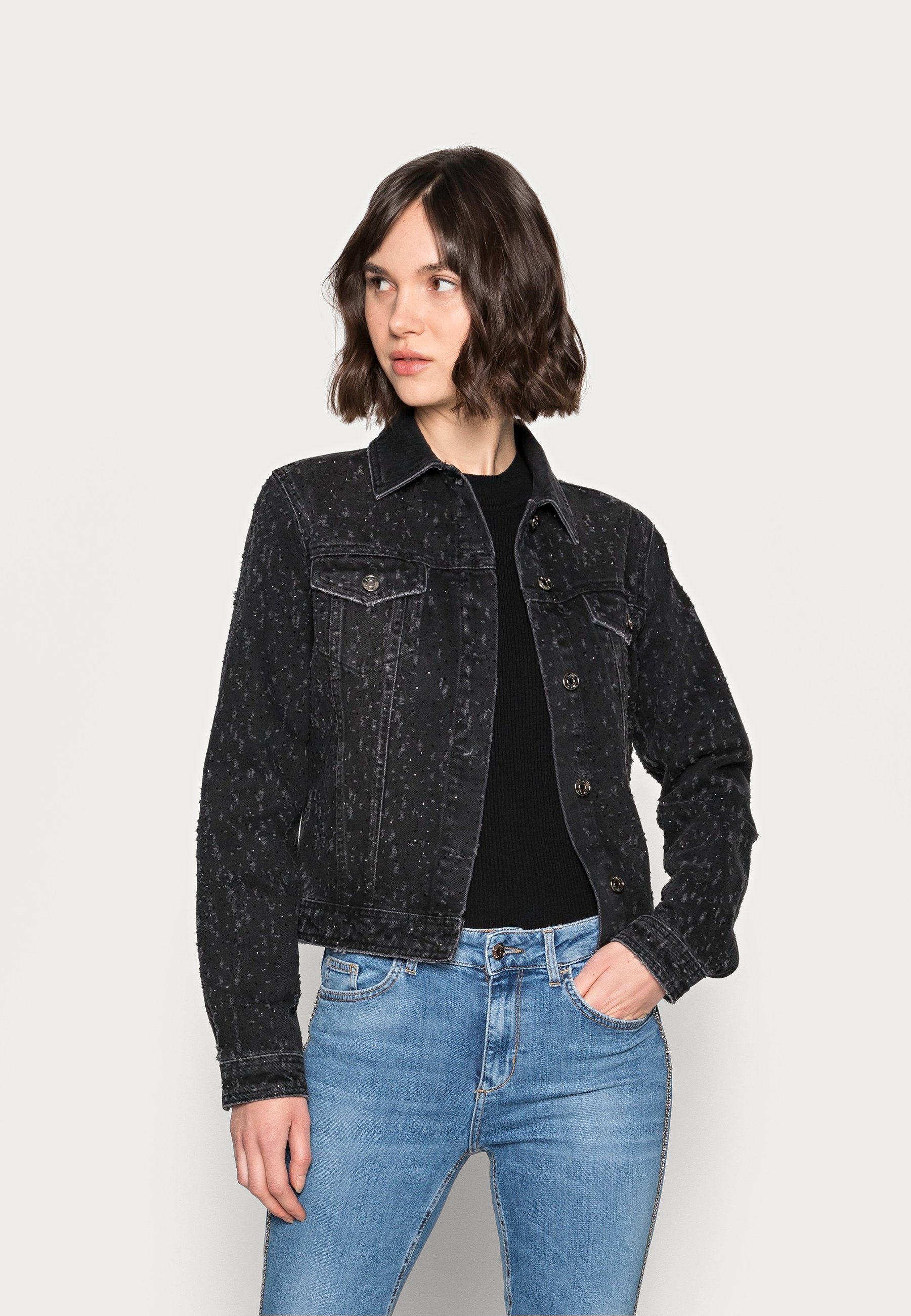 Liu Jo Jeans GIUBBINO BRILLANT - Giacca di jeans - black try wash/nero denim  - Zalando.it