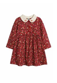 JoJo Maman Bébé CHRISTMAS ROBIN FLORAL PETER PAN REGULAR FIT - Dienas kleita - red