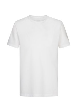 White short-sleeve t-shirt made of cotton, featuring a classic crew neckline and a relaxed fit, with no patterns or accents.