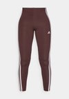 ESSENTIALS 3 STRIPES HIGH WAISTED - Leggings - shadow brown