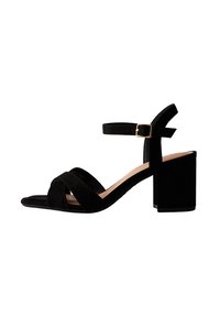 WIDE FIT 2 PART BLOCK HEEL - Sandalen - black