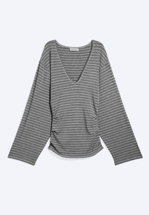 Weekday, SUSIE - T-shirt à manches longues - grey melange/black