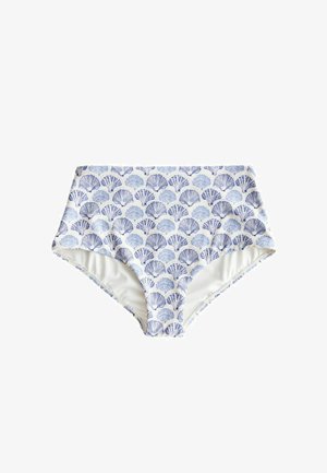 Next, HIGH WAIST FIT - PRINT - Bas de bikini - cream blue shell